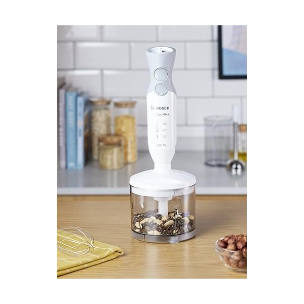 Bosch Electroménager MSM66155 ErgoMixx Mixeur-Plongeur 600 W, Blanc/Gris