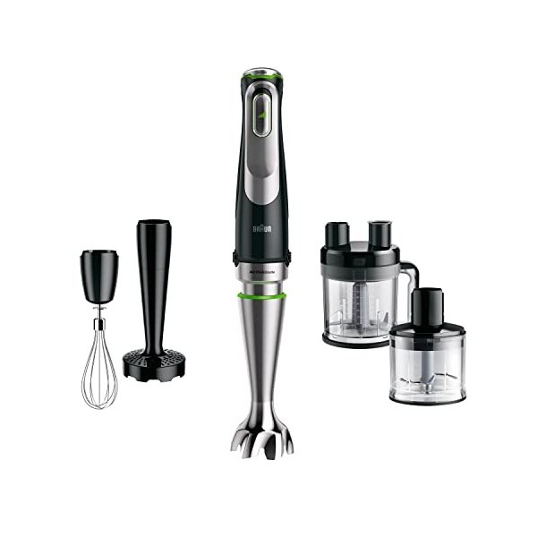 Braun MultiQuick 9 MQ 9187XLI Mixeur Plongeant - Presse-purée avec technologie Active PowerDrive et 5 accessoires pour hacher