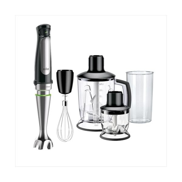 Braun 0X22111288 MQ 7045X Mélangeur par Immersion, Plastique, 1.25 liters, Noir, Acier Inoxydable