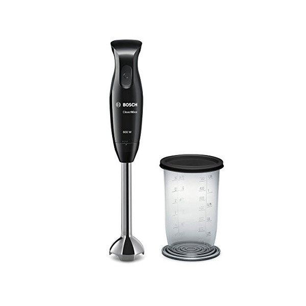 Bosch Electroménager Mixeur plongeant msm2610b clevermixx, 600 W, quatre lames Couteau quattroblade, Mixeur en acier inoxydab