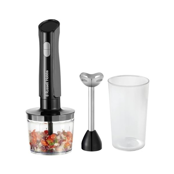 Russell Hobbs Mixeur plongeant [3en1: mixeur/hachoir/fouet] blender Idéal pour aliments pour bébés, smoothie, purée, soupe, 