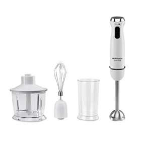 Orbegozo BT 2690 Mixeur plongeant, sélecteur de vitesse, 2 boutons, fonction turbo, accessoires, bras en acier inoxydable, sa