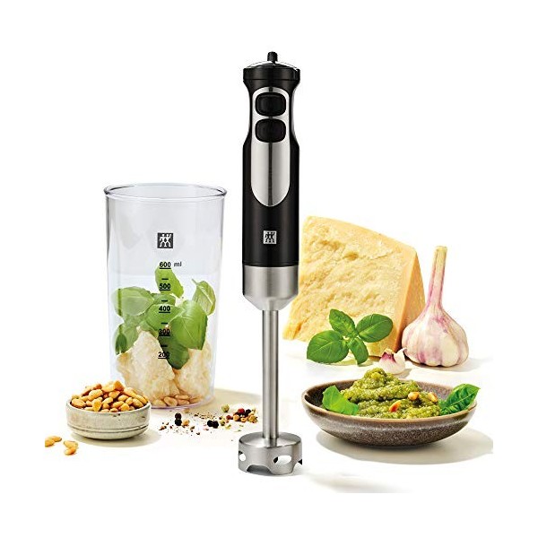 ZWILLING Mixeur plongeant, 550 Watt, Incl. verre gradué 600 ml, Acier Inoxydable, Noir