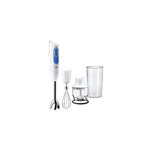 Braun Household 0X22111219 MQ 3025 Mixeur plongeant à spaghetti, PC, blanc/bleu/acier inoxydable