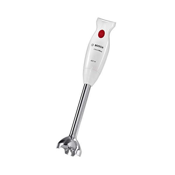 Mixeur plongeant BOSCH msm24500 clevermixx, 400 W, quatre lames Couteau quattroblade, Mixeur en acier inoxydable Blanc/Rouge