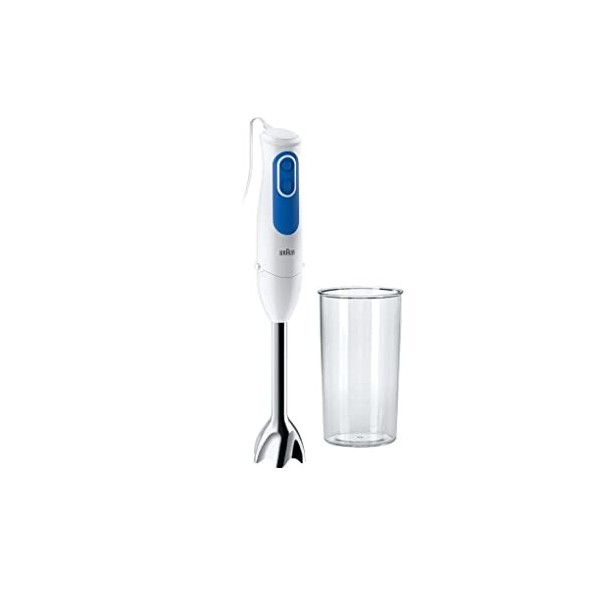 Braun MQ3000WH MultiQuick 3 Vario Aperitive, Mixeur plongeant, 700 W, 2 vitesses, Fouet, Mini Hachoir 350ml, Bol Gradué 600ml