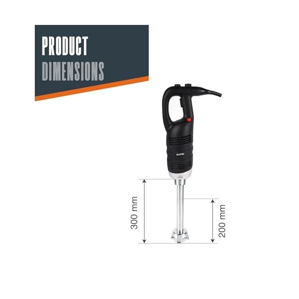 Lacor - 69976 - Frullatore Professionale con Braccio Macinacaffè e Frusta Intercambiabile, Impugnatura Ergonomica, Adatto per