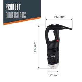 Lacor - 69966 - Frusta Rapida Professionale, Braccio Battitore Non Incluso, 650 W, Velocità 8.000-18.000 giri/min, Compatibil