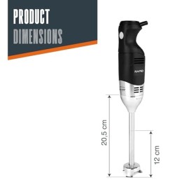 Lacor - 69920 - Frusta serie Rapid, 8 velocità, 220 W, acciaio inox, 4000-18000 giri/min, impugnatura ergonomica, braccio fra