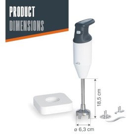 Lacor - 61664 - Frullatore ProVite, Precisione, 170W, 22.000 giri/min, Lame intercambiabili, Sistema antispruzzo, Impugnatura