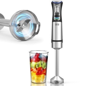 LEBENLANG Mixeur plongeant sans fil – Avec verre doseur de 800 ml et câble de charge USB-C I Mélangeur à purée sans fil en ac