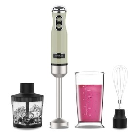 Cecotec Blender Power RetroGreen 1200MAX Cream&Crush. Mixeur plongeant rétro dune puissance maximale de 1200 W, lame à 4 lam
