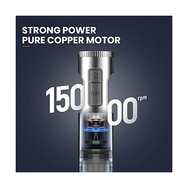 MIUI Mélangeur portatif à immersion – Mélangeurs pour mixeur à main de cuisine, lame en acier inoxydable à 14 vitesses et bât