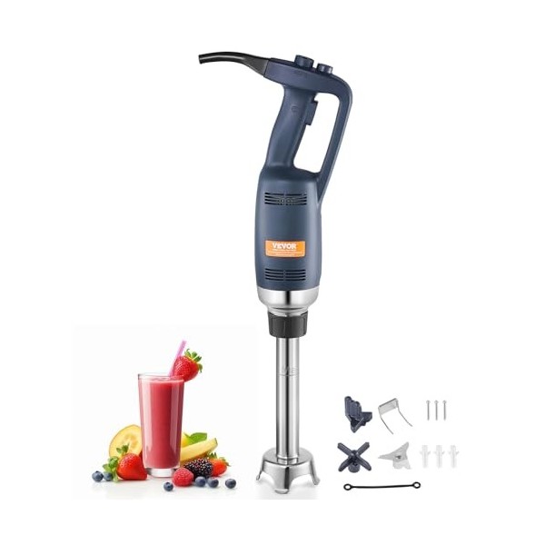 VEVOR Mixeur Plongeant Commercial 350 W, Mélangeur à Main Immersion Tige de 254 mm, Mixeur Portable Vitesse Variable en Conti