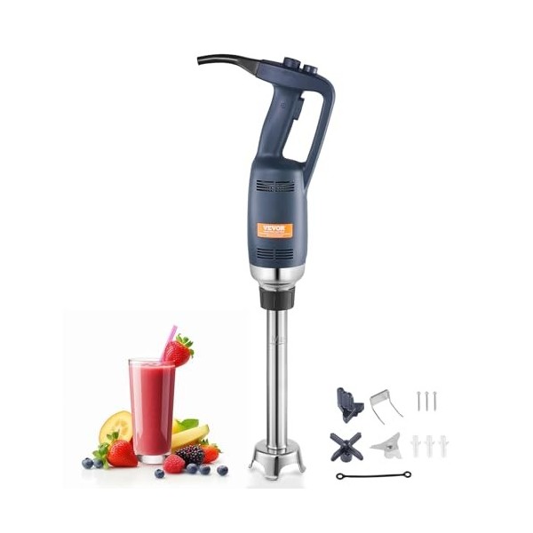 VEVOR Mixeur Plongeant Commercial 350 W, Mélangeur à Main Immersion Tige de 305 mm, Mixeur Portable Vitesse Variable en Conti