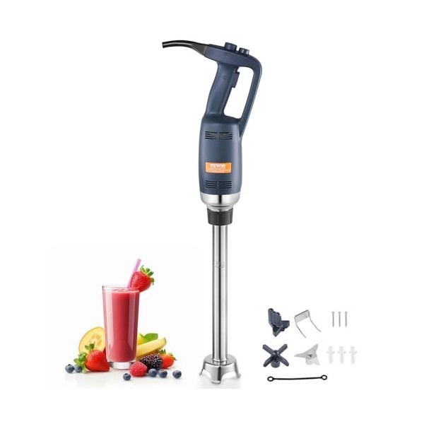 VEVOR Mixeur Plongeant Commercial 350 W, Mélangeur à Main Immersion Tige de 508 mm, Mixeur Portable Vitesse Variable en Conti