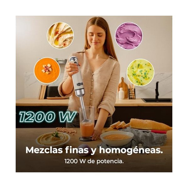 Cecotec Blender Mixeur Power RetroBeige 1200MAX. Puissance Maximale 1200 W, Technologie CrossBlades, 4 Feuilles Revêtues en T