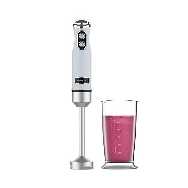 Cecotec Blender Mixeur Power RetroBlue 1200MAX. Puissance Maximale 1200 W, Technologie CrossBlades, 4 Feuilles Revêtues en Ti