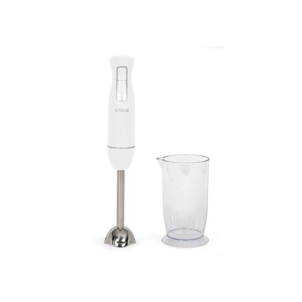 Livoo - Mixeur plongeant – DOP245N – 400W, 2 lames, acier inoxydable, 2 vitesses, bol inclus, 16 000 tours/min, pied amovible...