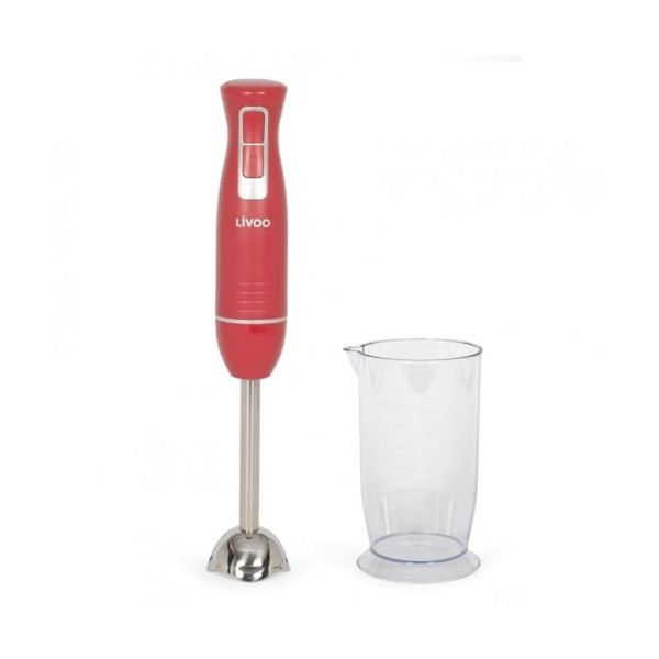 Livoo - Mixeur plongeant – DOP245N – 400W, 2 lames, acier inoxydable, 2 vitesses, bol inclus, 16 000 tours/min, pied amovible...