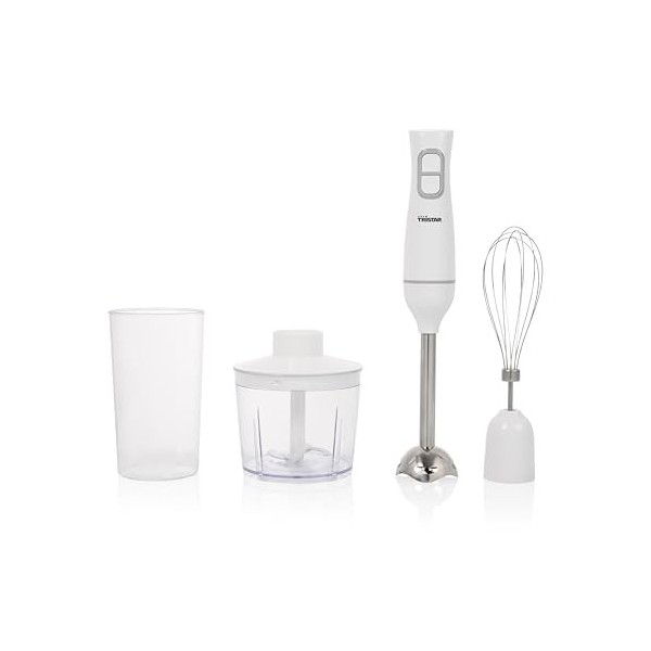Tristar Kit mixeur plongeant, pièces résistant au lave-vaisselle, y compris mixeur plongeant amovible en acier inoxydable, fo
