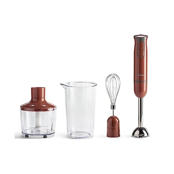 Tognana Iridea Hand blender with chopper, whisk and 600 ml cup apple red