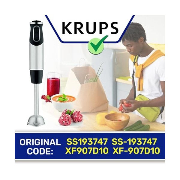 MONTERAL Pied Mixeur Plongeant en Acier Inoxydable avec Le Code Original SS193747 SS-193747 XF907D10 XF-907D10 pour Krups - G