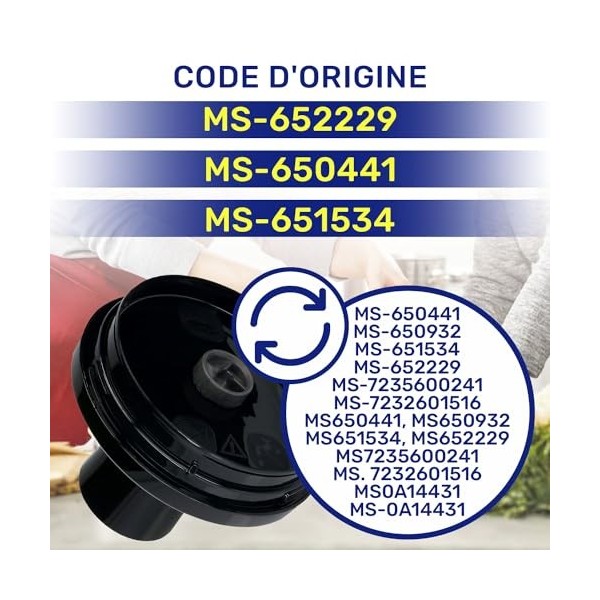MONTERAL Couvercle du Bol pour Mixeur Plongeant avec Le Code Original MS-652229 MS-650441 MS-651534 pour Moulinex pour Tefal 