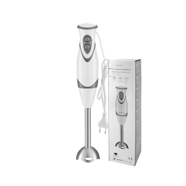 Mélangeur de plongée 300 W, Mixeur Hachoir avec mode Turbo et lames en acier inoxydable, facile à nettoyer