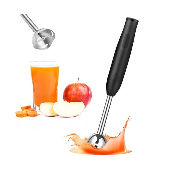 Mixeur Plongeant, Mixer Plongeur 400W, pour les Aliments pour Bébés, Les Smoothies, Les Sauces et les Soupes Noir 