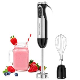 Bonsenkitchen Mixeur Plongeant, 2 en 1 Mixeur Plongeur en Acier Inoxydable avec Fouet à œufs, 20 Vitesses et Mode Turbo pour 