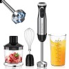 Bonsenkitchen Mixeur Plongeant, 2 en 1 Mixeur Plongeur en Acier Inoxydable avec Fouet à œufs, 20 Vitesses et Mode Turbo pour ...