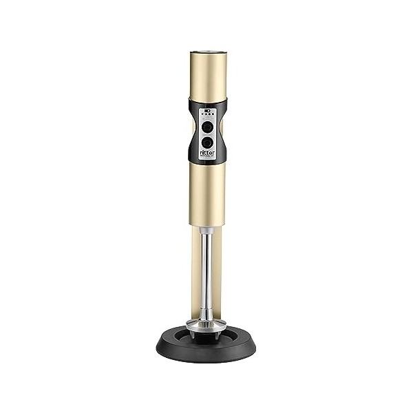 ritter stilo 7 Plus, mixeur plongeant sans fil avec batterie rechargeable en métal solide, fabriqué en Allemagne, or clair