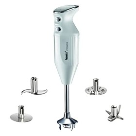 bamix Set avec mixeur plongeant M350 MAXX avec couteau étoile et hachoir, disques fouet et mélangeur en inox, 350 W, 2 vitess