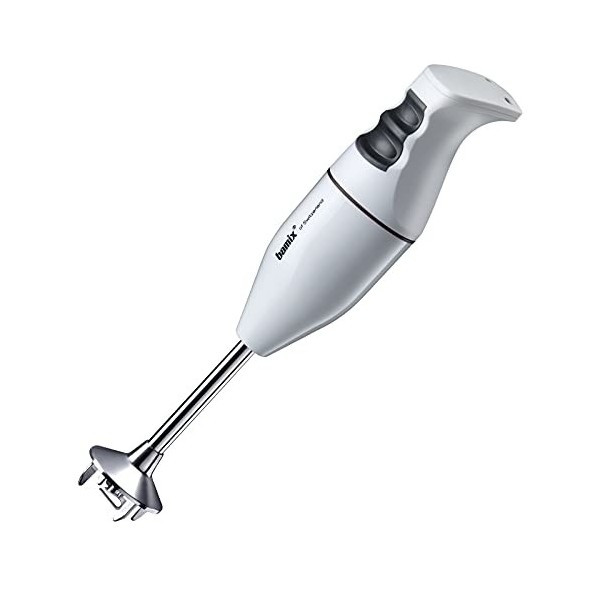 bamix Set avec mixeur plongeant EO140 CLASSIC avec couteau étoile en inox, 140 W, 2 vitesses, Fabriqué en Suisse, Blanc/Noir