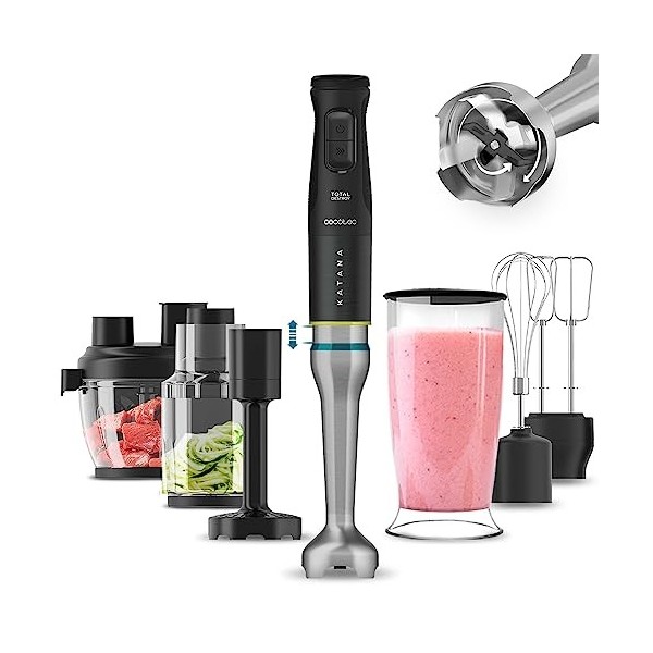 Cecotec Mixeur plongeant Cecotec Katana 15 TotalDestroy Full B Screen. 1500 W, Total Destroy, Perreo Move, 21 vitesses, fonct