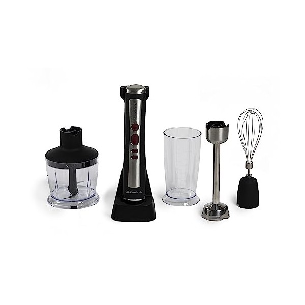 Melchioni Family | Mixeur Plongeant Sans Fil Rechargeable, Ensemble avec Batteur, Hachoir, Mixeur et Verre Gradué de 600 ml, 
