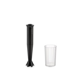 Alessi Plissé MDL10 B - Mixeur Plongeant Design avec Verre Gradué, Résine Thermoplastique, Prise Européenne 500W, Noir
