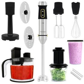 Mixeur Plongeant ForceBlend F3 - Robot de Cuisine - Mélangeur Haute Performance 1500 Watts - Spiraliseur avec 2 Lames - Pied 