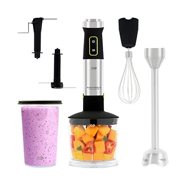 Mixeur Plongeant ForceBlend F3 - Robot de Cuisine - Mélangeur Haute Performance 1500 Watts - Spiraliseur avec 2 Lames - Pied 