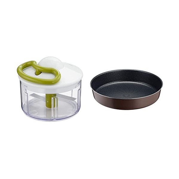 Tefal Hachoir manuel 5 secondes, 500 ml, Système de coupe breveté, Lames en acier inoxydable & Perfectbake Moule A Manqué 26c