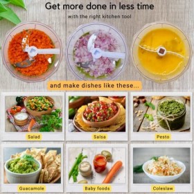 Brieftons Hachoir QuickpullPetit Hachoir / Blender / Mixeur manuel puissant, 950 ml, avec 3 Recettes électroniques télécharge