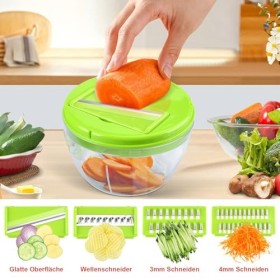 ZOBMIO Hachoir Manuel 550ML, Mixeur Manuel, Mini Hachoir Manuel, Coupe Oignon Manuel, Hachoir Oignon avec Acier Inoxydable 3 