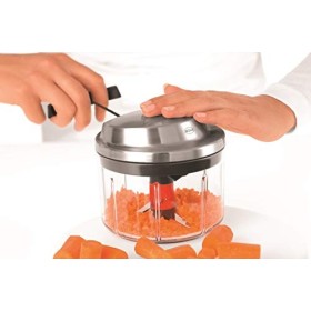 RÖSLE Hachoir multifonctionnel coupe-légume haut de gamme pour fruits et légumes, extra tranchant - Acier Inoxydable - Récipi