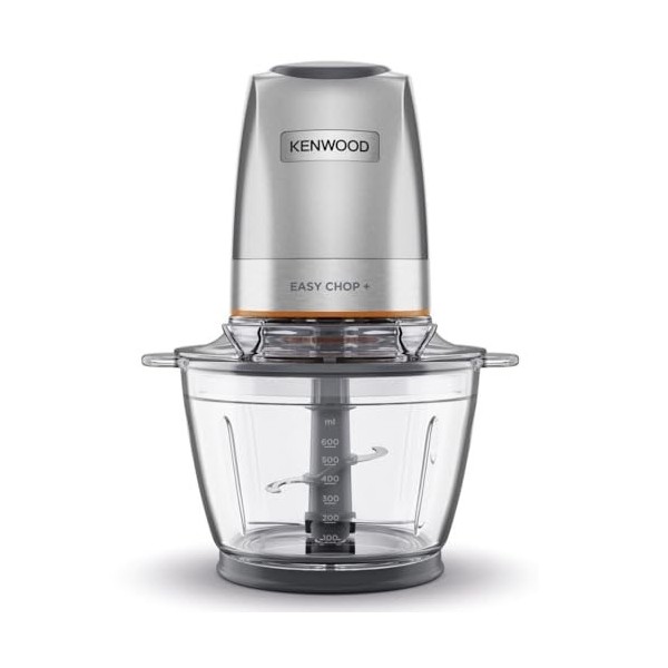 Kenwood EasyChop+ CHP62.400SI, Tritatutto con Sistema di Lame Quad Blade in Acciaio Inox, Sistema di Controllo, Tritaghiaccio