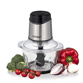 Cloer 6829 Hachoir électrique universel, 6 lames en acier inoxydable, Pour fruits, légumes, noix, viande, 400 W, Fonction pul
