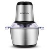 HOMEASY Hachoir Électrique Avec Bol Acier Inox 2L, Hachoir à Viande 350W Avec 4 Lames Amovibles pour Hacher Viande, Oignon, H