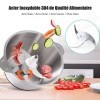 HOMEASY Hachoir Électrique Avec Bol Acier Inox 2L, Hachoir à Viande 350W Avec 4 Lames Amovibles pour Hacher Viande, Oignon, H