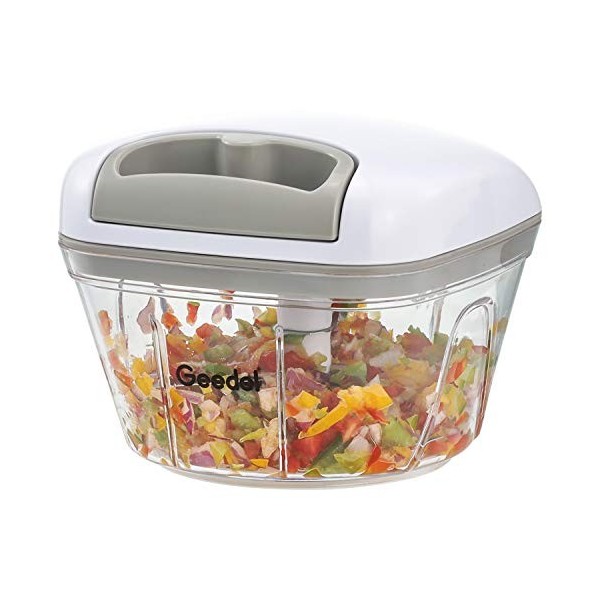 Geedel Hachoir Manuel, Hachoir Legume Manuel Facile à Nettoyer pour Les Légumes, Les Fruits, Oignon, Ail 250ML 