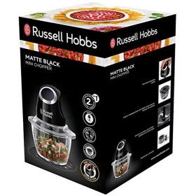 Russell Hobbs Mini Hachoir Electrique [Facile à Utiliser] Noir mat 500ml,Fonction 1 bouton, Blender universel Légumes fruits